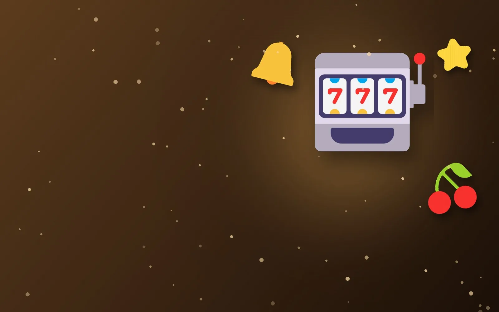A vintage slot machine with a bell, a star and cherries